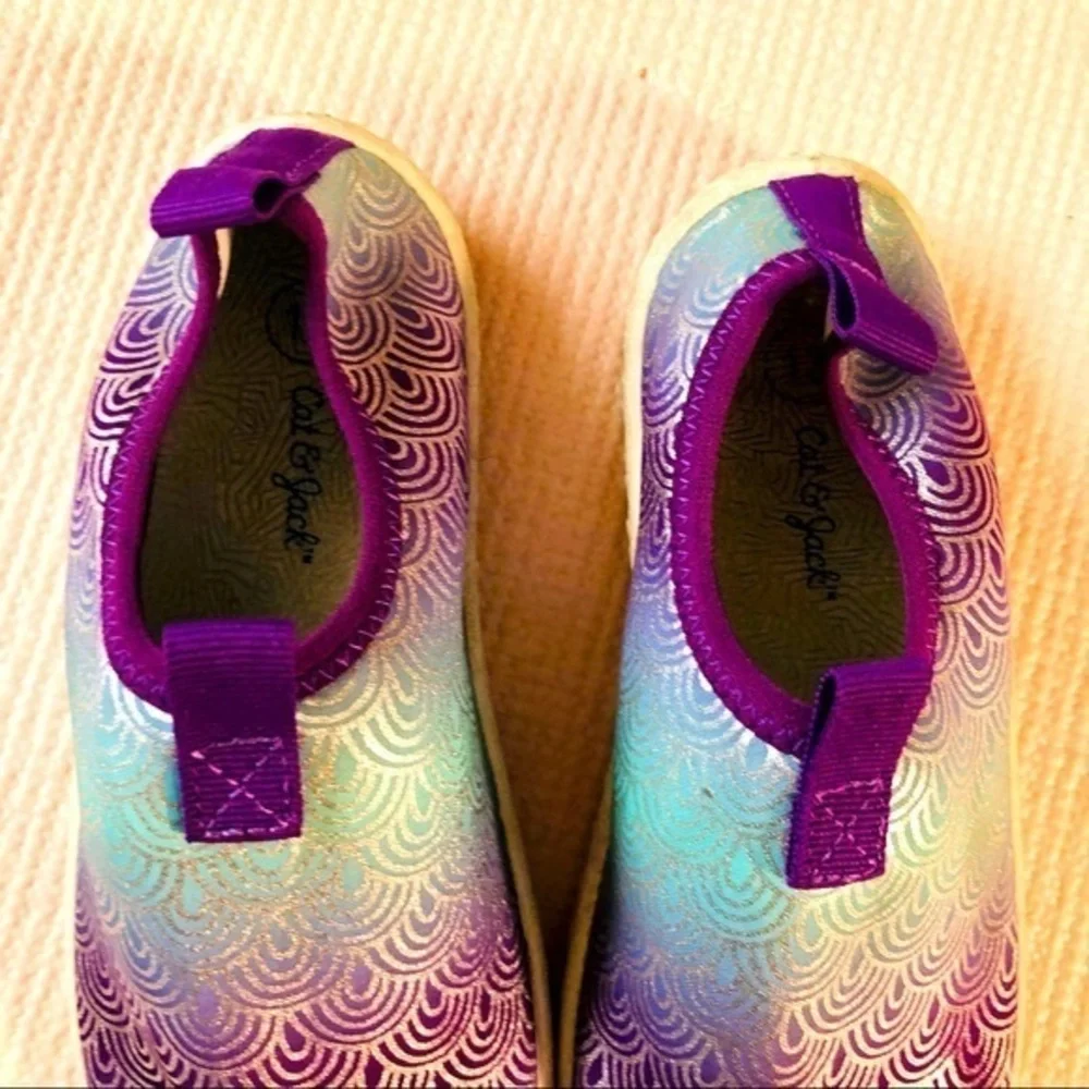 Kids' Grover Slip-On Water Shoes - Cat & Jack Mermaid Teal & Purple- Size 13